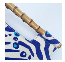 Load image into Gallery viewer, Lilibridge Bamboo Clutch, Zebra Cat Blue