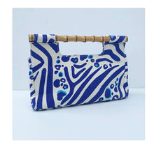 Load image into Gallery viewer, Lilibridge Bamboo Clutch, Zebra Cat Blue