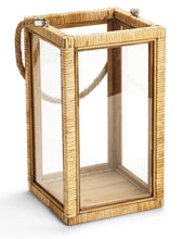 Load image into Gallery viewer, Rattan lantern with rope handle - Medium
