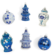 Load image into Gallery viewer, Blue Pagoda Ornament
