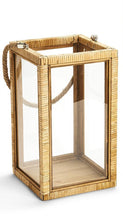 Load image into Gallery viewer, Rattan lantern with rope handle - Small