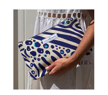 Load image into Gallery viewer, Lilibridge Clutch, Zebra Cat Blue