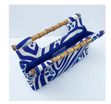 Load image into Gallery viewer, Lilibridge Bamboo Clutch, Zebra Cat Blue