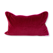 Load image into Gallery viewer, Charliss Velvet Lumbar Pillow - Wine + Hot Pink - Case Only
