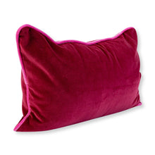 Load image into Gallery viewer, Charliss Velvet Lumbar Pillow - Wine + Hot Pink - Case Only
